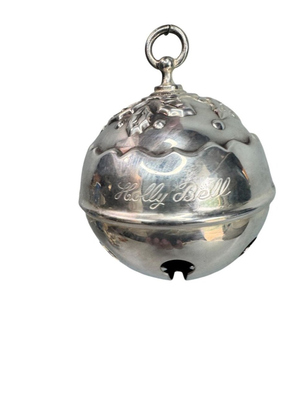 Reed & Barton Holly Bell Christmas Ornament 1996 Silverplate Jingle Bell - Picture 4 of 7